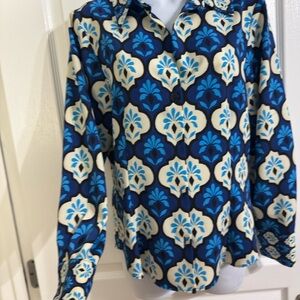 Zara Blue and White Floral Shirt